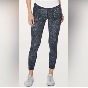 Lululemon Wunder Under Hi-Rise Tight Mineralize Multi Black/Blue Splatter Size 4